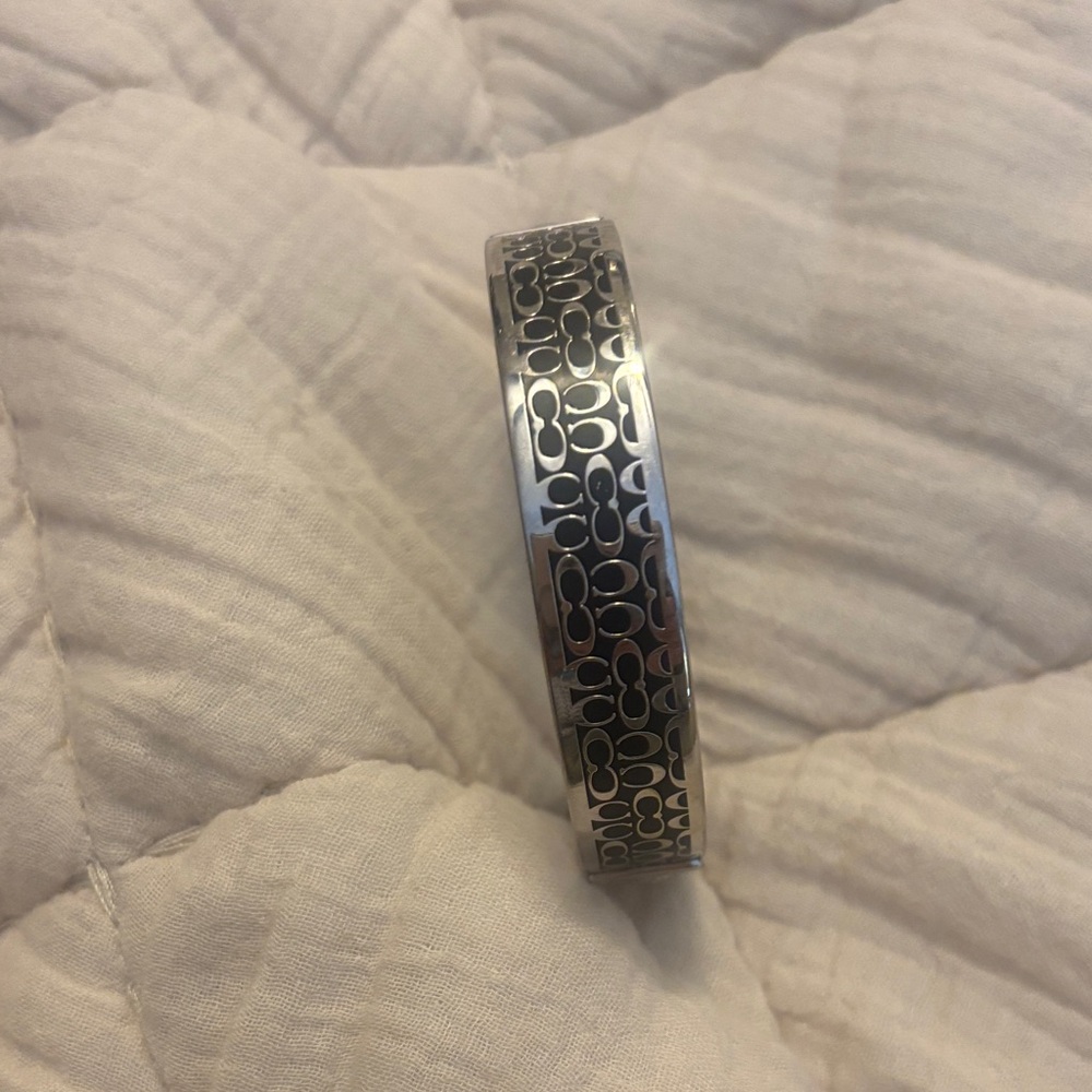 Coach Silver Logo Bangle Bracelet